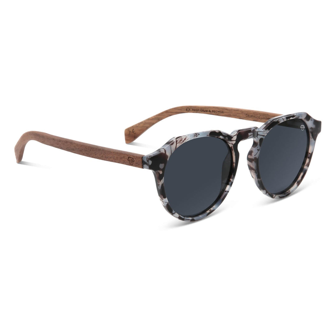 Sunglasses hexagonales polarized with wooden temples men and women with color lenses gray Bonoboss #color_gris