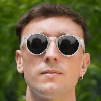 anteojos de sol polarizados plastico reciclado redondos para mujer y hombre color transparente cristal negro #color_transparente