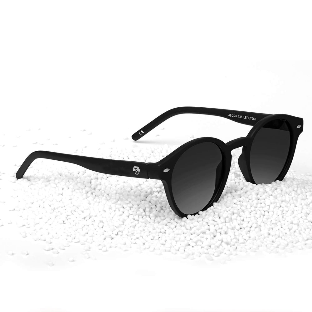 Sunglasses polarized round for women and men black Bonoboss #color_negro