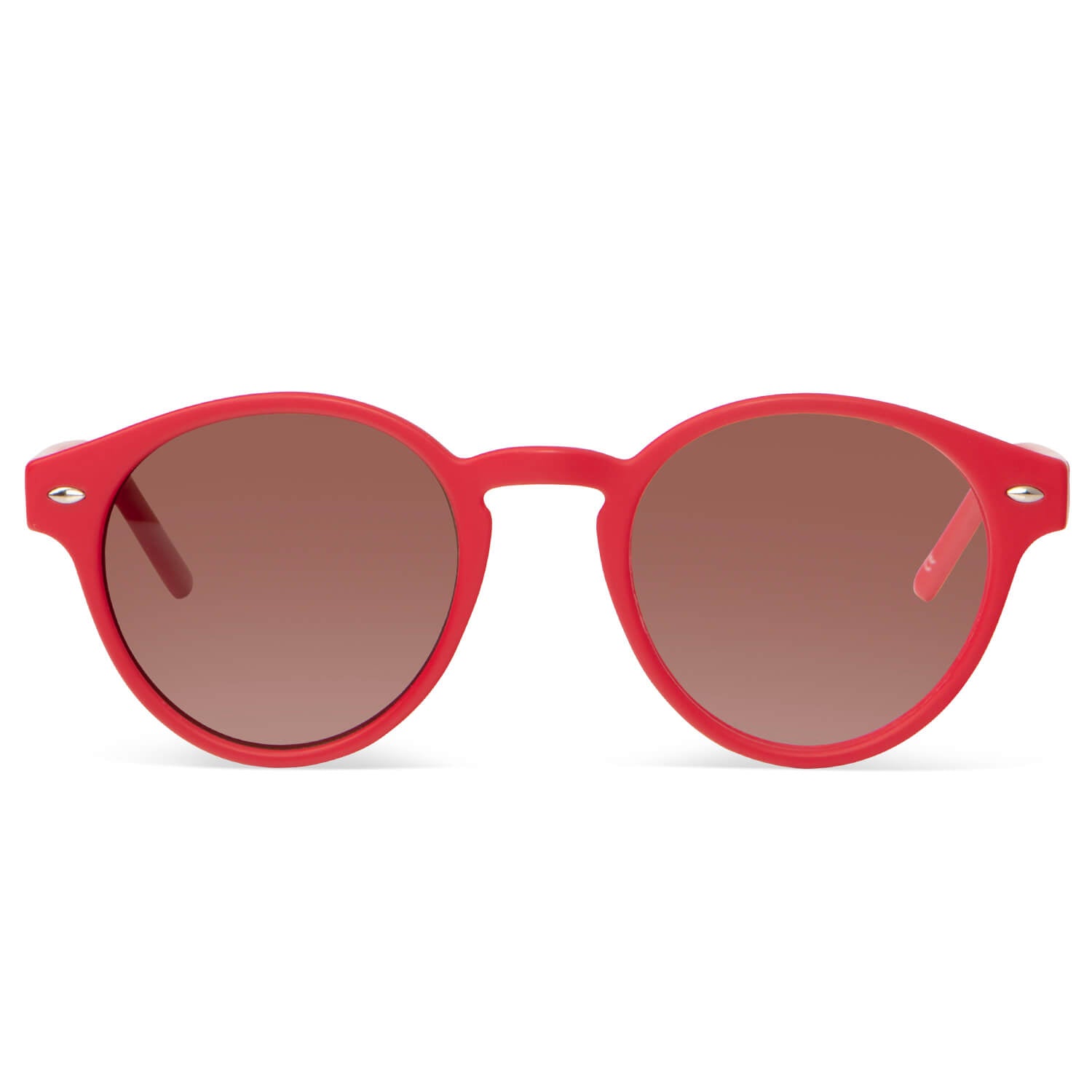 anteojos de sol polarizados redondos para mujer y hombre color rojo