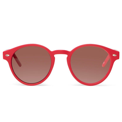 anteojos de sol polarizados redondos para mujer y hombre color rojo