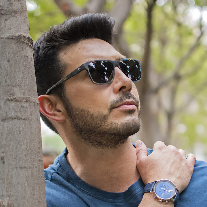 Sunglasses square larges for men and women polarized round face large prescription optica mayorista recycled plastic Bonoboss #color_verde