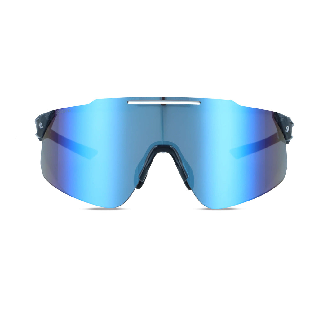 Lenses sunglasses deportivos polarized optical for trial or bicicleta downhill or for nieve esquiar ryder recycled plastic sustainable ecologico with or sin prescription corporate gift front view lenses padel Bonoboss #color_blue