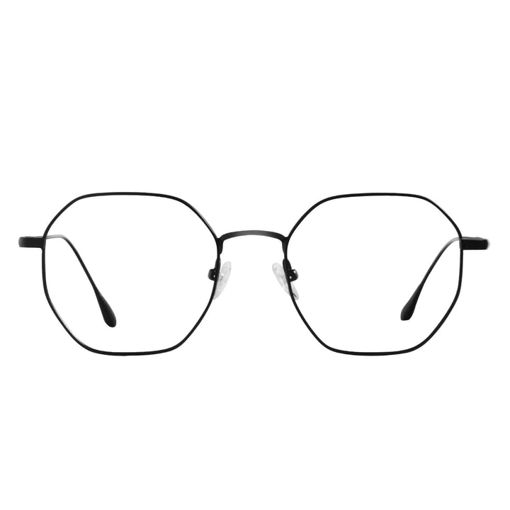 Frame optical with sun clip-on polarized delgado and liviano with or sin prescription optica bonoboss distribuidor optical frames optical wholesale front view #color_black