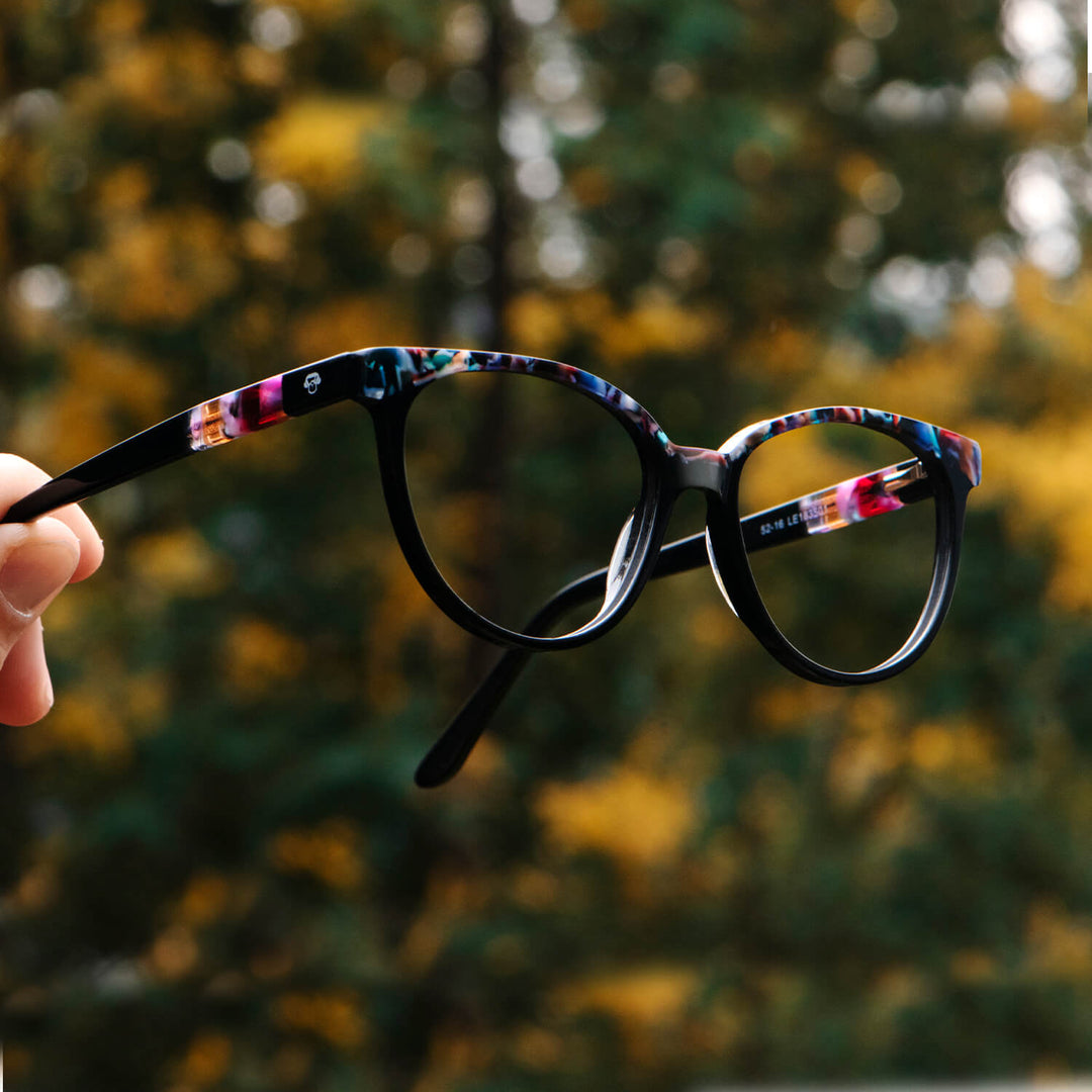 Marcos lenses optical agate pattern black florish multifocal bifocal adelgazado blue light filter men women Bonoboss #color_negro