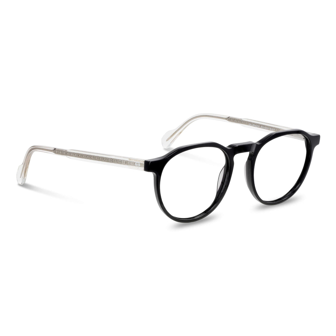 Marcos lenses optical round acetate black and white blue light filter men women Bonoboss #color_bicolor