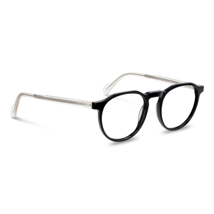 Marcos lenses optical round acetate black and white blue light filter men women Bonoboss #color_bicolor
