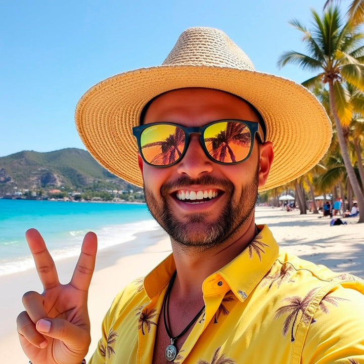 Eyeglasses round recycled plastic and wooden temples natural sustainable with color lenses black. polarized and forma redonda. Bonoboss