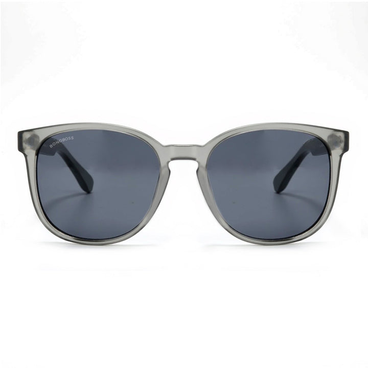 Eyeglasses round recycled plastic and wooden temples natural sustainable with color lenses pink. polarized and forma redonda. the gafa es clear Bonoboss #color_negro