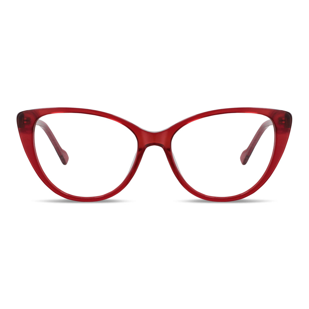 La front view unos optical frames agate pattern in sustainable acetate moda women round face large. front view frames optical red Bonoboss #color_rojo