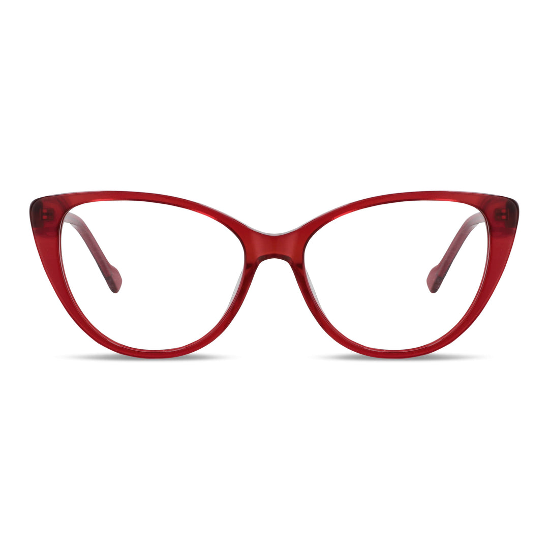 La front view unos optical frames agate pattern in sustainable acetate moda women round face large. front view frames optical red Bonoboss #color_rojo