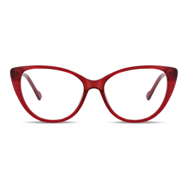 La front view unos optical frames agate pattern in sustainable acetate moda women round face large. front view frames optical red Bonoboss #color_rojo