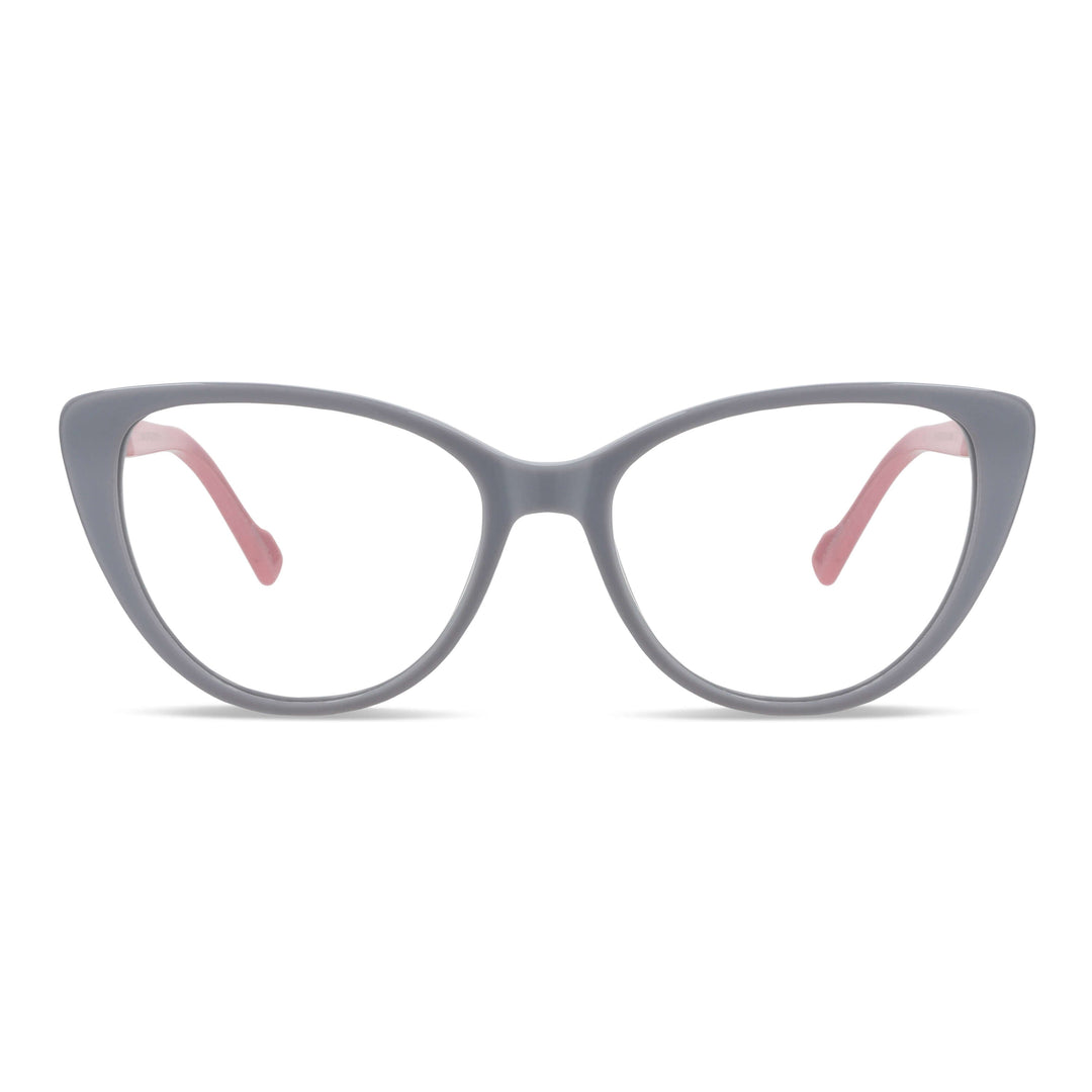 La front view unos optical frames agataos white grayaseo moda for women round face large. front view frames optical white with temples red Bonoboss #color_gris