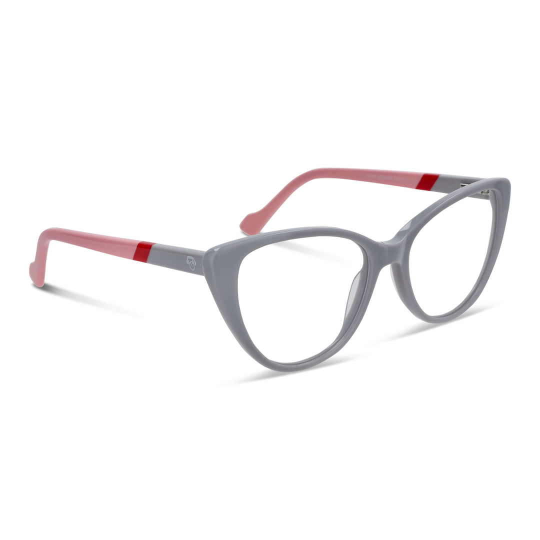 Eyeglasses agate pattern moda for men and women round face large. front view frames optical white with temples rosadas Bonoboss #color_gris