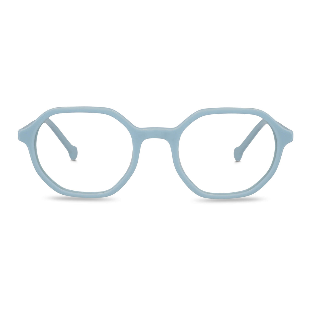 Eyeglasses optical for kids and kids octagonales a the moda blue or calipso front view Bonoboss #color_azul