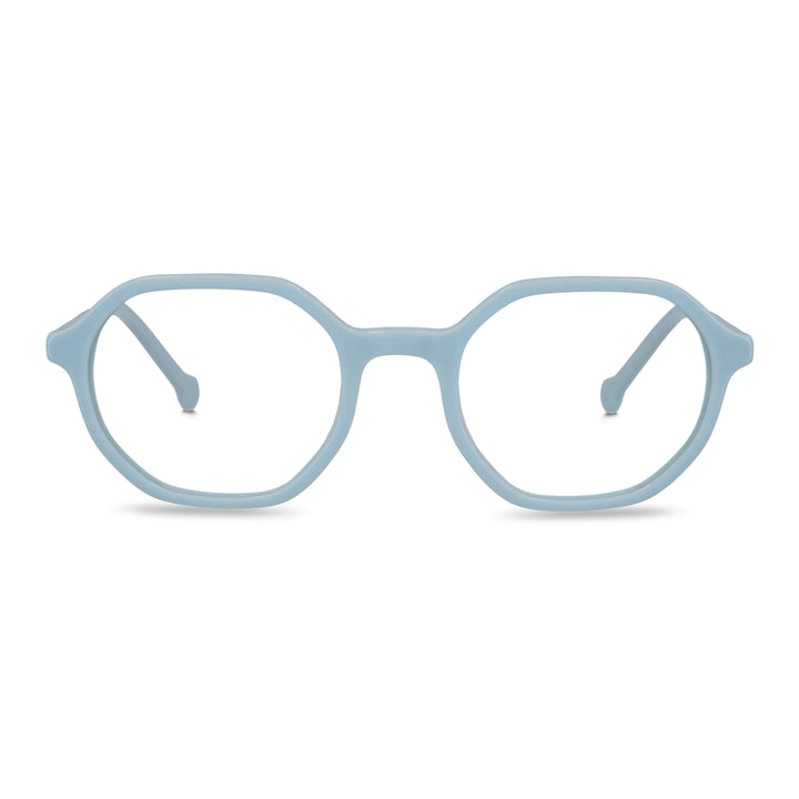 Eyeglasses optical for kids and kids octagonales a the moda blue or calipso front view Bonoboss #color_azul