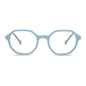 anteojos opticos para niños y niñas octagonales a la moda de color azul o calipso vista frontal #color_azul