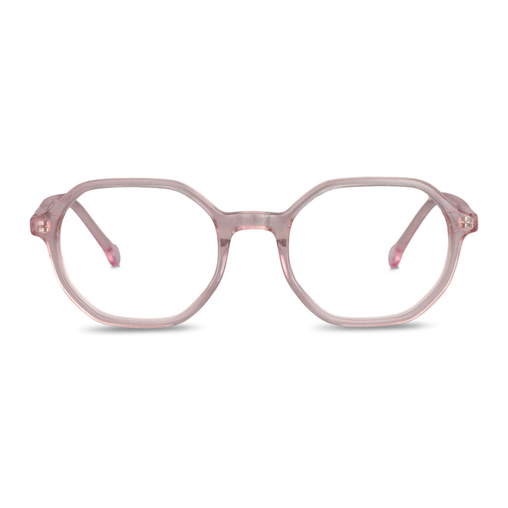Eyeglasses optical for kids and kids octagonales a the moda pink clear front view Bonoboss #color_rosado
