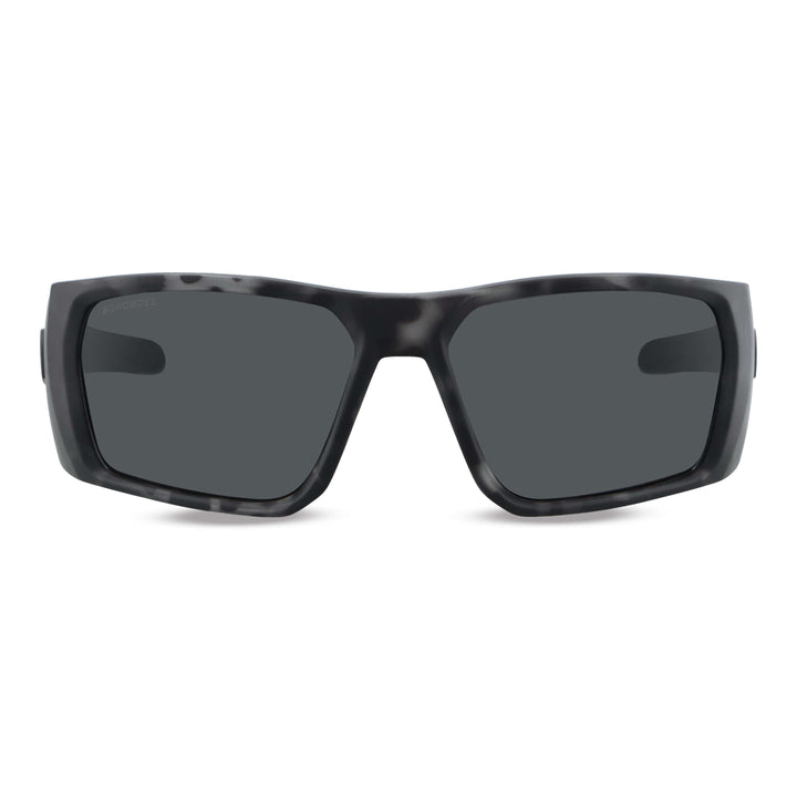 Lenses sunglasses deportivos polarized optical for curvos with or sin prescription for pesca eyewear envolventes recycled plastic sustainable ecologico with or sin prescription corporate gift front view Bonoboss #color_dark-camo