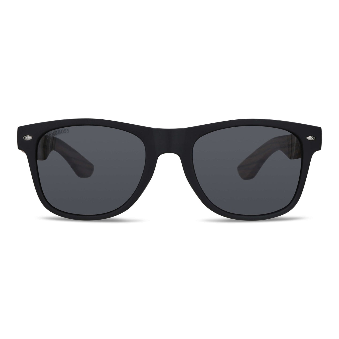 anteojos de sol rectangulares polarizados negros pata de madera  para hombre y mujer con lentes de color negro #color_fisherman
