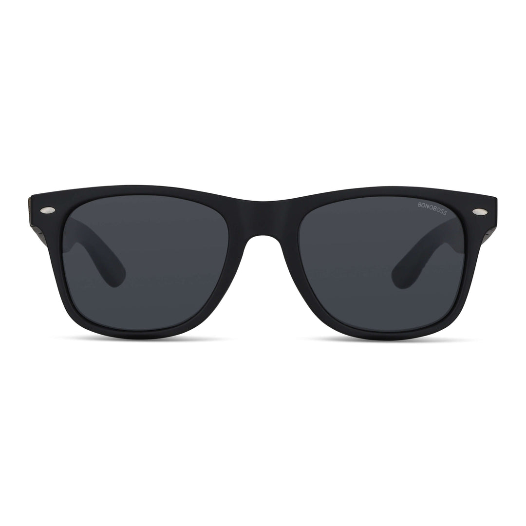Sunglasses rectangular polarized blackfor men and women with color lenses black Bonoboss #color_negro
