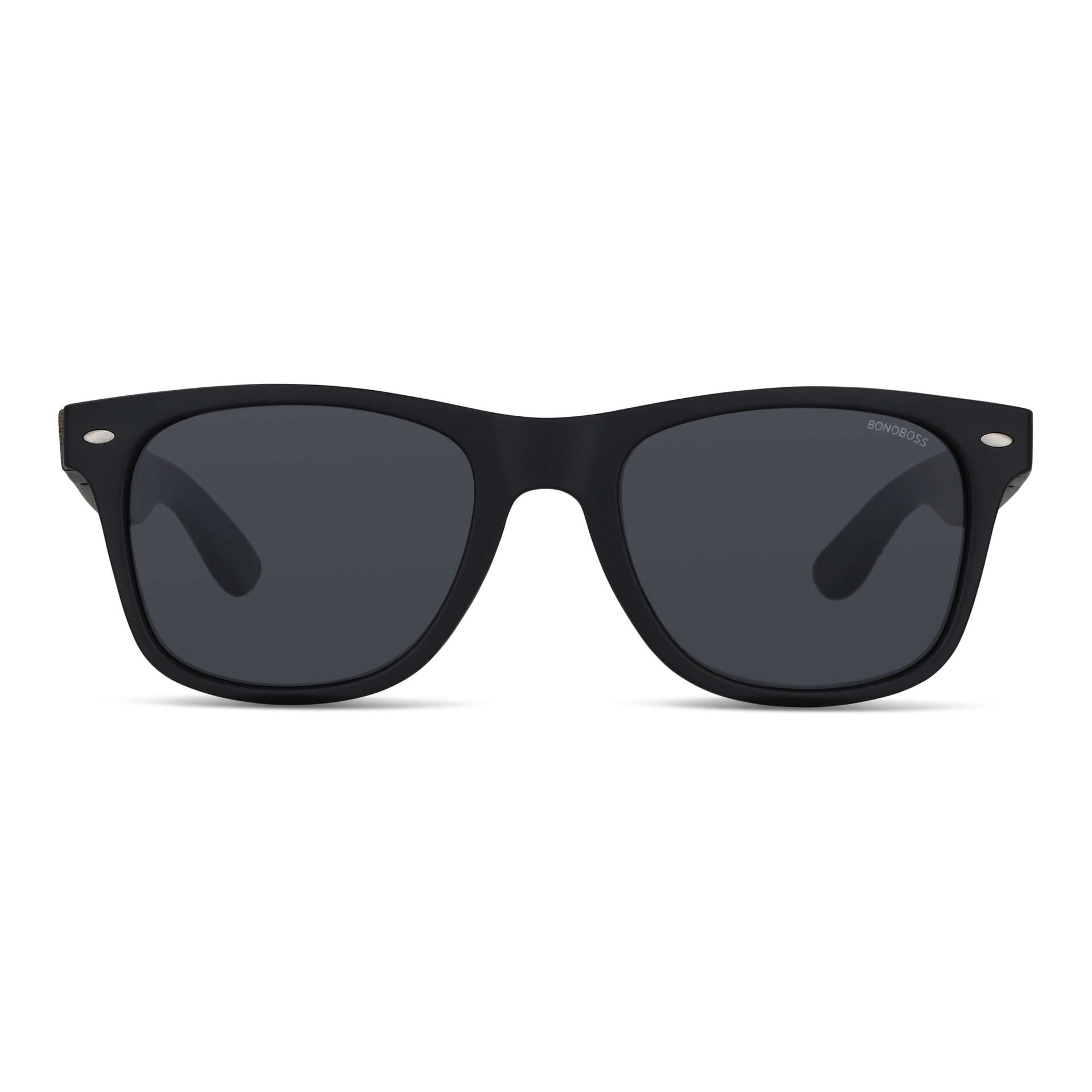 anteojos de sol rectangulares polarizados negrospara hombre y mujer con lentes de color negro  #color_negro