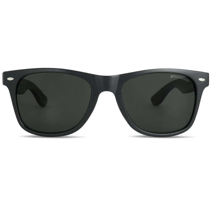 Sunglasses rectangular polarized black wooden temple for men and women with lenses de Bonoboss #color_waves