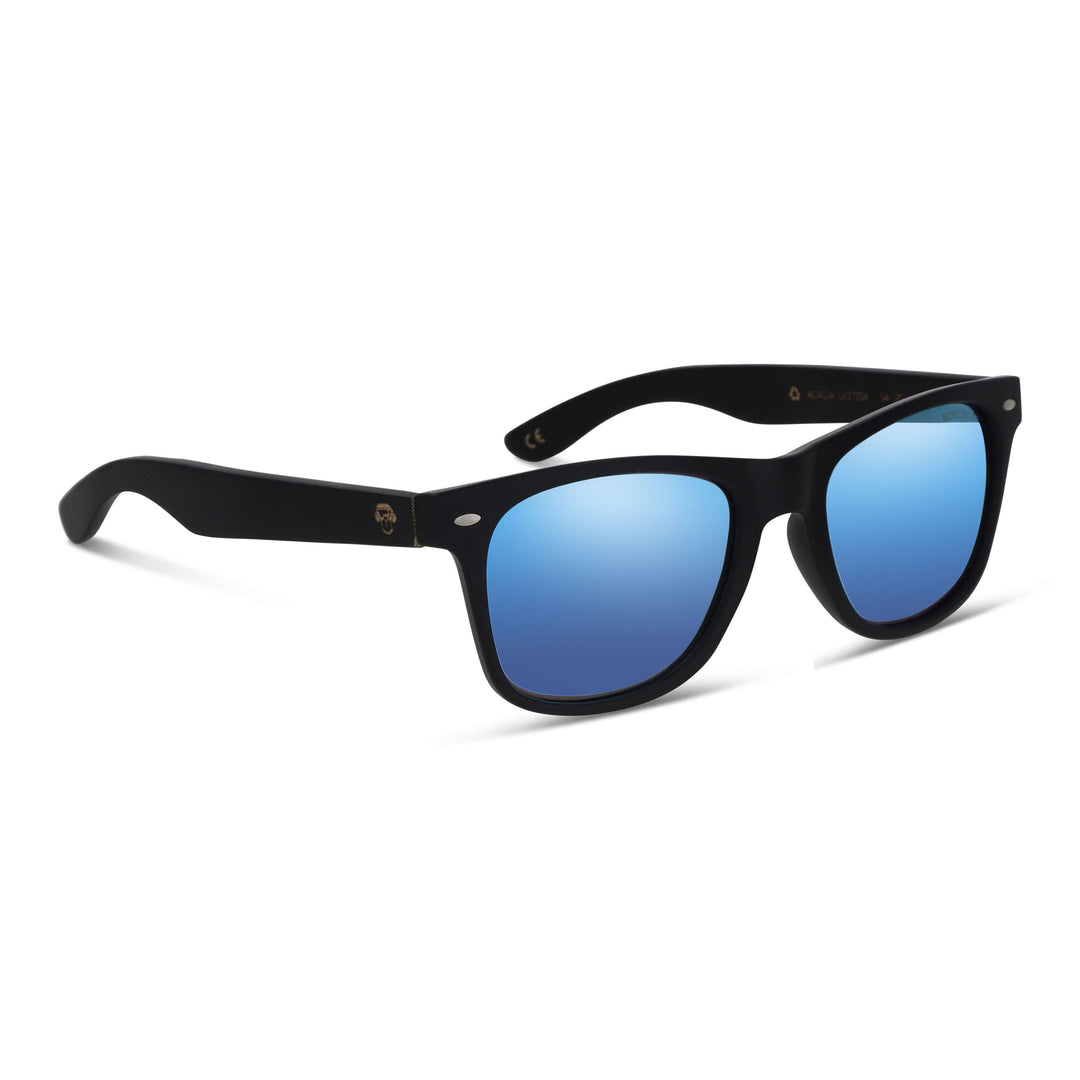 Sunglasses rectangular polarized blackfor men and women with color lenses sky Bonoboss #color_sky