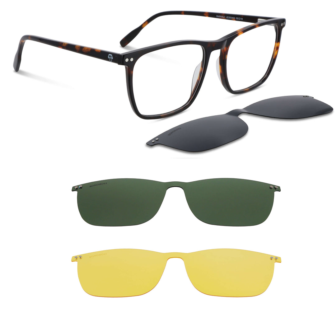 Lenses eyeglasses optical marcos with clip polarized clip-on overlay mayorista optical distributor tortoise marco round face large men women Bonoboss #color_carey