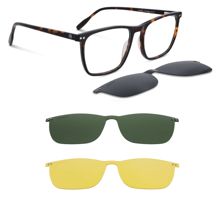 Lenses eyeglasses optical marcos with clip polarized clip-on overlay mayorista optical distributor tortoise marco round face large men women Bonoboss #color_carey