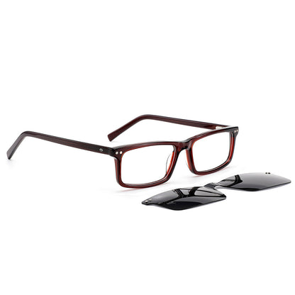 armazones rectangulares de color rojo con imanes de sol o clips polarizados #color_rojo