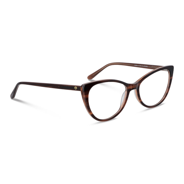 Angled view unos optical frames forma agatada color marble brown, optical frames fabricados in acetate biodegradable sustainable bonoboss #color_brown