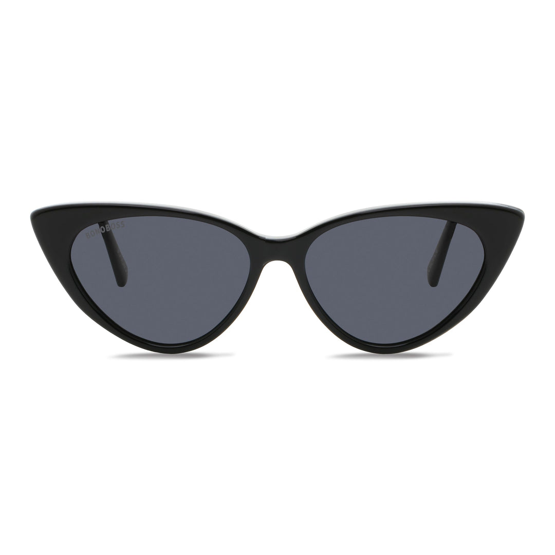 anteojos de sol gafas polarizadas retro femme bonoboss acetato reciclado sustentable elegantes coleccion diseñador moda mujer gato #color_negro