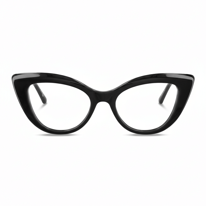 Foto front frames optical agate pattern retro for women round face large marca bonoboss in acetate biodegradable natural black #color_negro