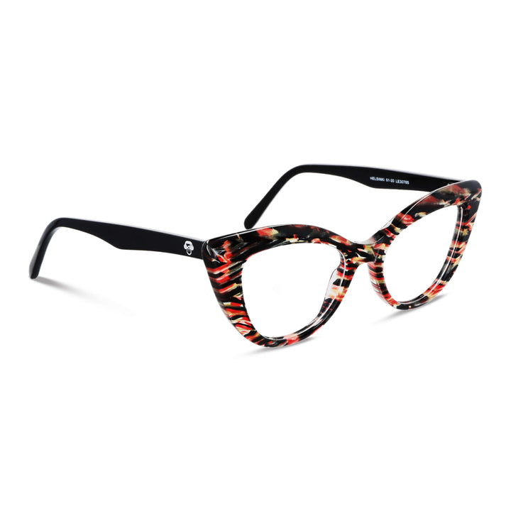 La side view unos unos optical frames exclusivos black red and amarillo the marca bonoboss fabricados in acetate biodegradable sustainable red #color_mosai