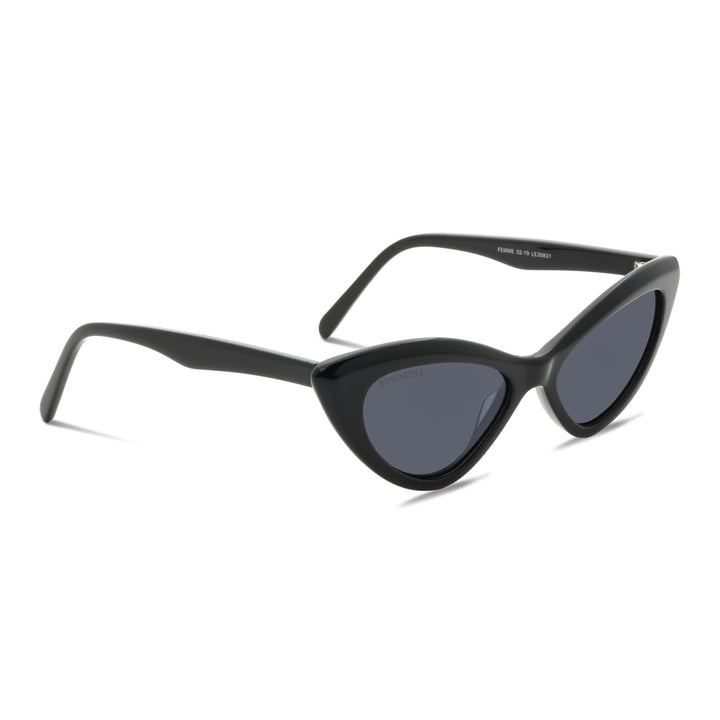 Sunglasses eyewear polarized retro femme bonoboss acetate recycled sustainable elegantes coleccion diseñador moda women gato #color_negro