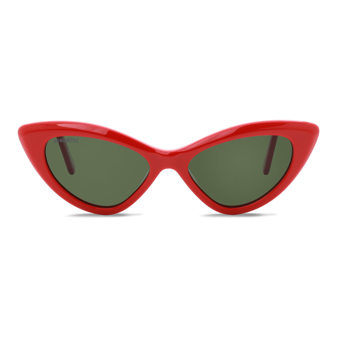 Sunglasses eyewear polarized retro femme bonoboss acetate recycled sustainable elegantes coleccion diseñador moda women gato #color_rojo