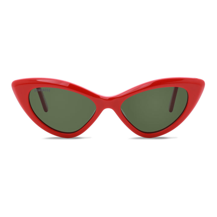 Sunglasses eyewear polarized retro femme bonoboss acetate recycled sustainable elegantes coleccion diseñador moda women gato #color_rojo