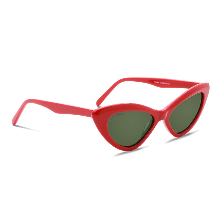 Sunglasses eyewear polarized retro femme bonoboss acetate recycled sustainable elegantes coleccion diseñador moda women gato #color_rojo