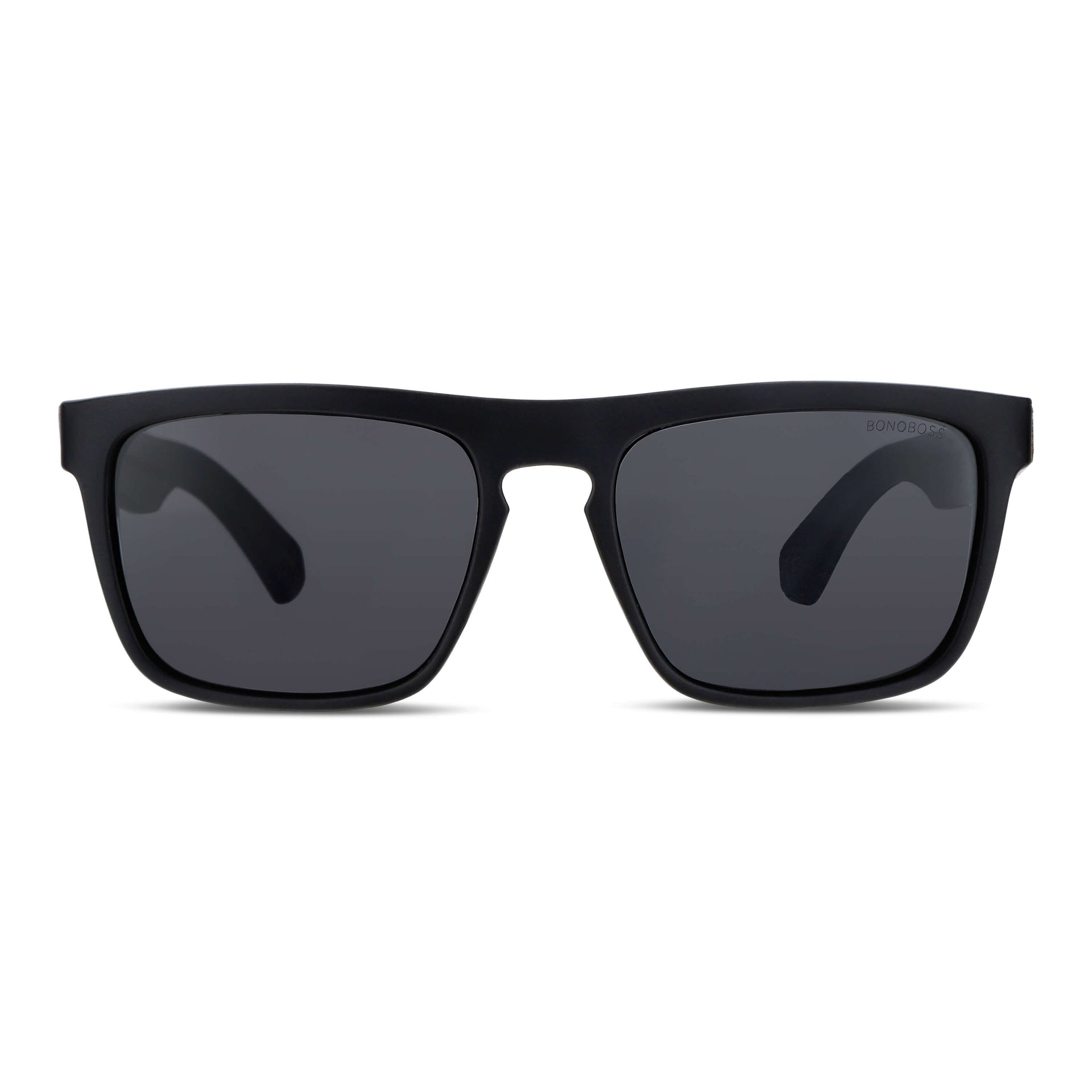 anteojos de sol rectangulares polarizados negros pata de madera  para hombre y mujer con lentes de color negro  #color-marco_negro