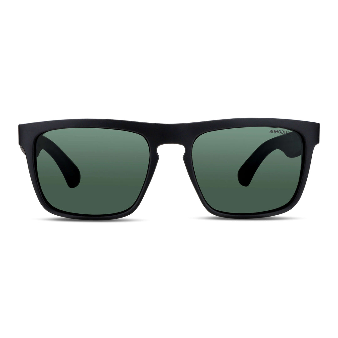 Eyewear recycled plastic black and cristales g15 grayes bonoboss for men and women round face large #color_g15