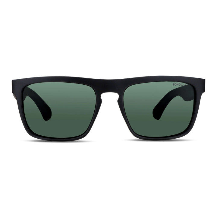 Eyewear recycled plastic black and cristales g15 grayes bonoboss for men and women round face large #color_g15