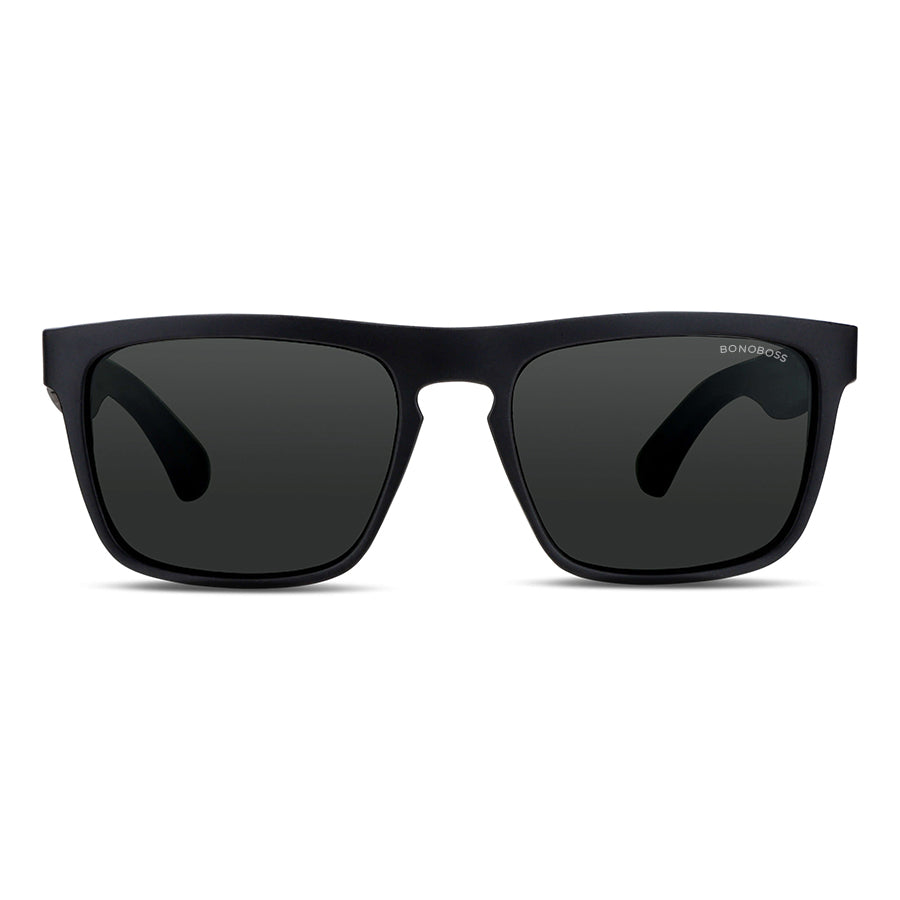 Sunglasses rectangular polarized black for men and women with color lenses black Bonoboss #color_negro