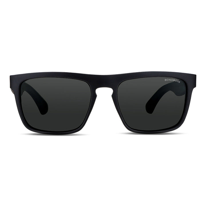 Sunglasses rectangular polarized black for men and women with color lenses black Bonoboss #color_negro