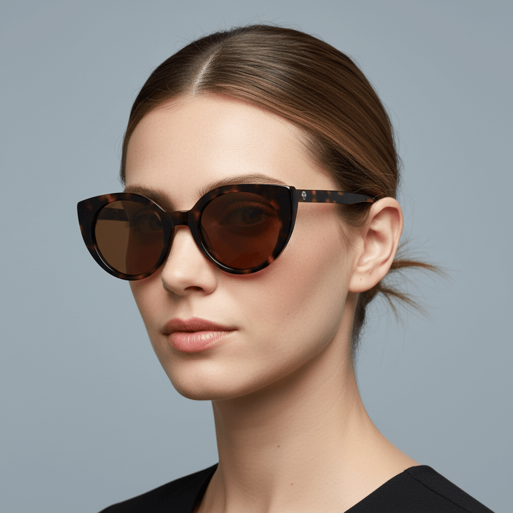 Una women in side view round face wearing eyeglasses sunglasses polarized agate pattern or cat eyes for men and women round face u ovalada large tortoise Bonoboss #color_carey