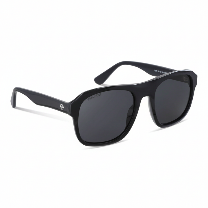 Sunglasses polarized rectangular oversized retro for men and women bonoboss modelo tom #color_negro