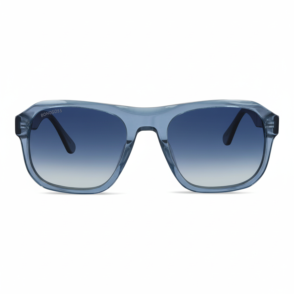 lentes de sol polarizados rectangulares oversized retro para hombre y mujer Bonoboss modelo Tom #color_azul