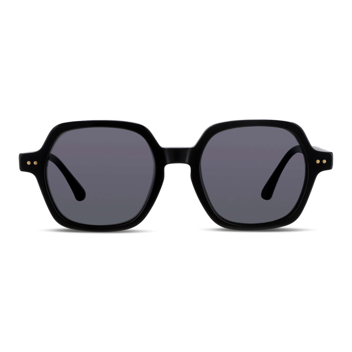 Sunglasses black square with color lenses black polarized for men and women with or sin prescription optica Bonoboss #color_negro