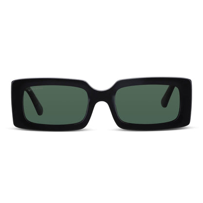 anteojos de sol rectangulares de acetato polarizados color negro cristal g15 para hombre y mujer #color_negro