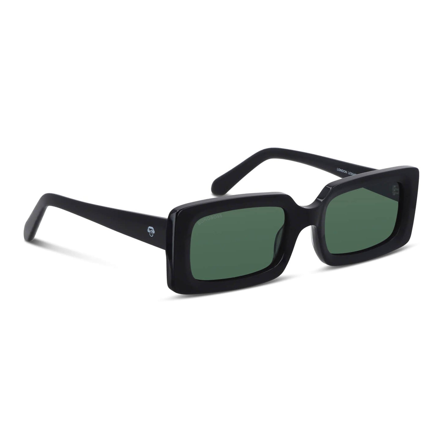 anteojos de sol rectangulares de acetato polarizados color negro cristal g15 para hombre y mujer #color_negro